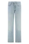 Agolde Riley Cropped Straight-leg Jeans In Blue