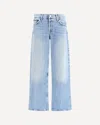 Agolde Blue Cotton Straight-leg Jeans In Blue