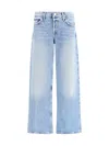 Agolde Blue Cotton Straight-leg Jeans In Blue