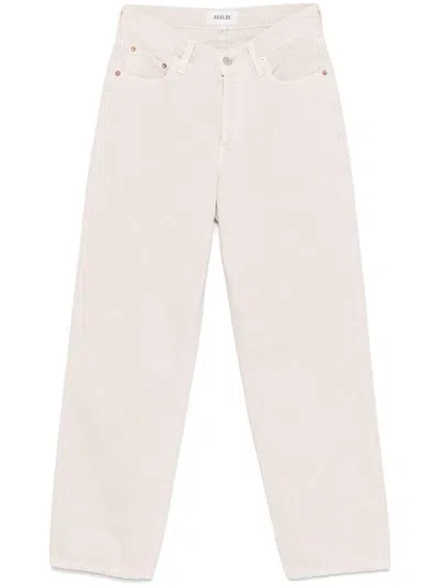 Agolde Straight Jeans In Beige Denim