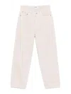 Agolde Straight Jeans In Beige Denim In Beige