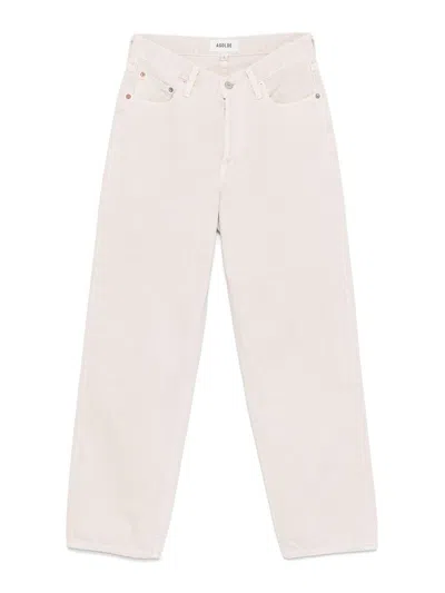AGOLDE STRAIGHT JEANS IN BEIGE DENIM
