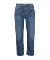 Agolde Riley High Rise Straight Crop Jeans In Blue