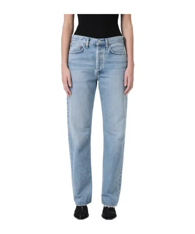 Agolde Straight Jeans Pants In Blue