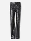 Agolde Straight Leather Pants In Black