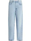 Agolde Low Slung Baggy High Rise Wide Leg Jeans In Shake In Blue