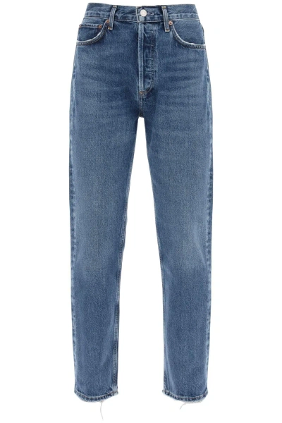 Agolde Straight Leg Jeans From The 90's With High Waist In Blue