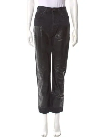 Pre-owned Agolde Straight Leg Pants In Black