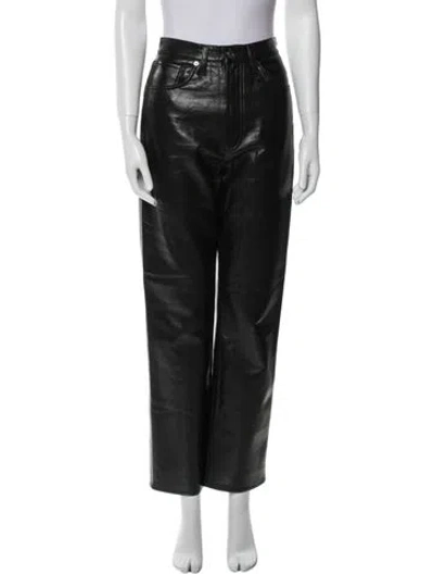 Pre-owned Agolde Straight Leg Pants In Black