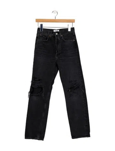 Pre-owned Agolde Straight Leg Pants In Black