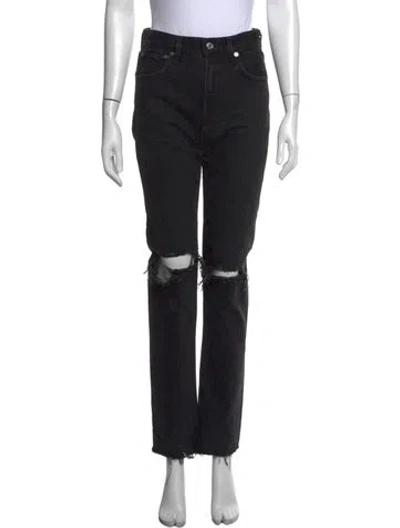 Pre-owned Agolde Straight Leg Pants In Black