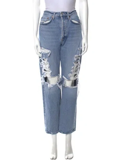Pre-owned Agolde Straight Leg Pants In Blue