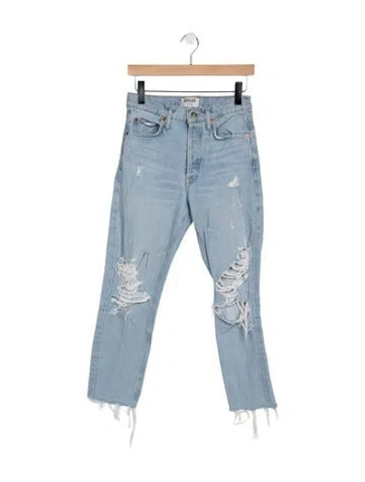Pre-owned Agolde Straight Leg Pants In Blue