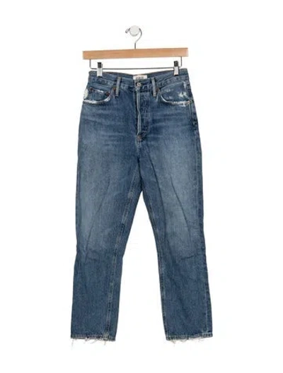 Pre-owned Agolde Straight Leg Pants In Blue
