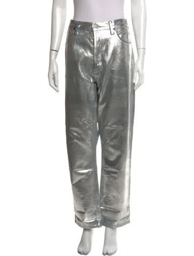Pre-owned Agolde Straight Leg Pants In Grey