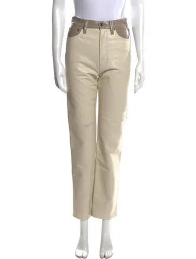 Pre-owned Agolde Straight Leg Pants In Neutral