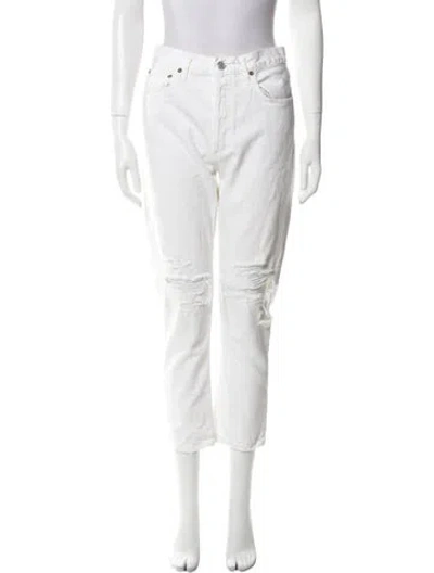 Pre-owned Agolde Straight Leg Pants In Neutral