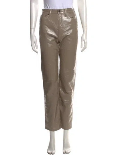 Pre-owned Agolde Straight Leg Pants In Neutrals