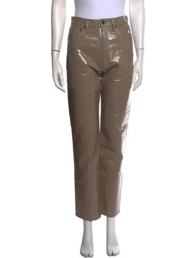 Pre-owned Agolde Straight Leg Pants In Neutrals
