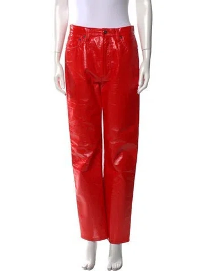 Pre-owned Agolde Straight Leg Pants In Red