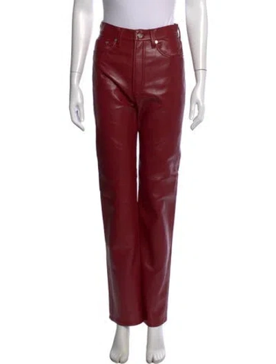 Pre-owned Agolde Straight Leg Pants In Red