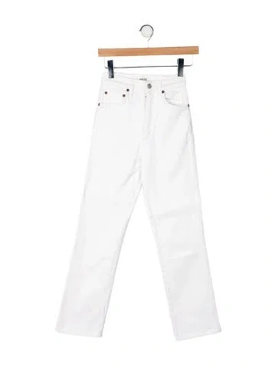 Pre-owned Agolde Straight Leg Pants In White