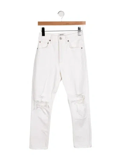 Pre-owned Agolde Straight Leg Pants In White