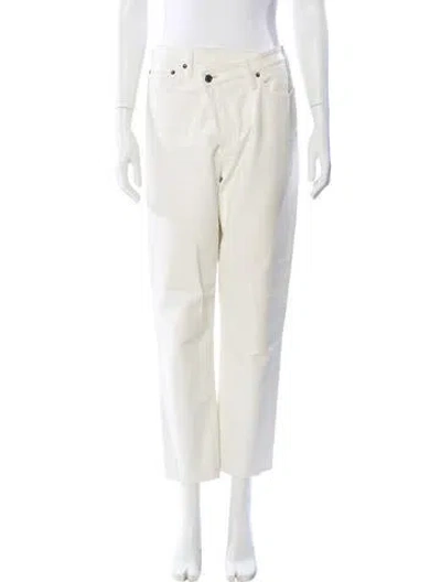 Pre-owned Agolde Straight Leg Pants In White