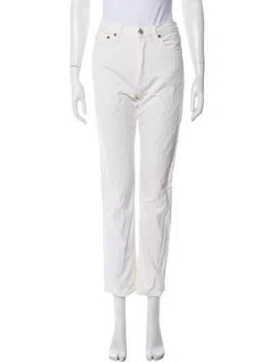 Pre-owned Agolde Straight Leg Pants In White