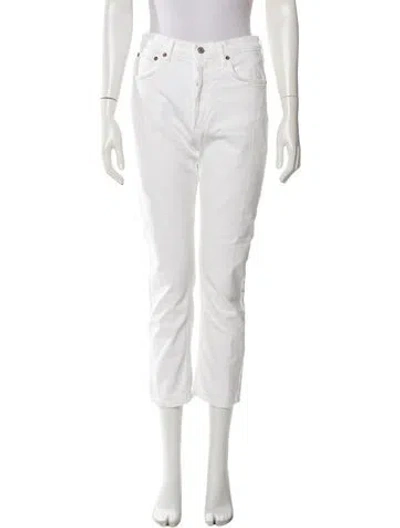 Pre-owned Agolde Straight Leg Pants In White