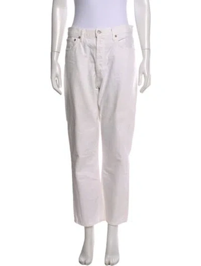 Pre-owned Agolde Straight Leg Pants In White