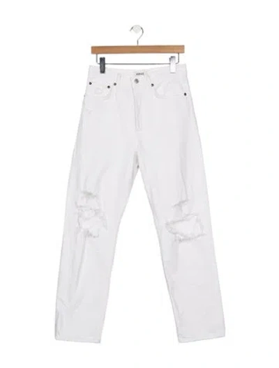 Pre-owned Agolde Straight Leg Pants In White