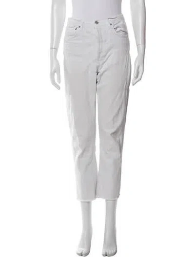 Pre-owned Agolde Straight Leg Pants In White