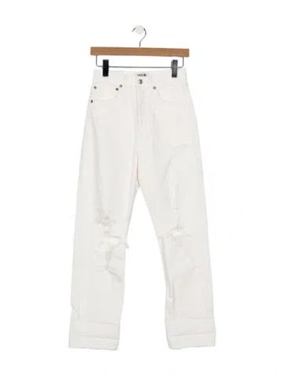 Pre-owned Agolde Straight Leg Pants In White