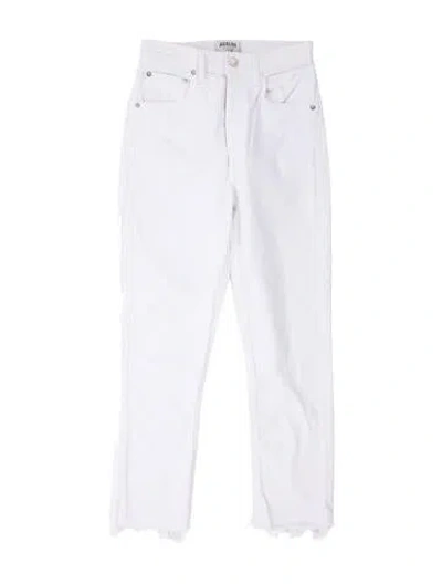 Pre-owned Agolde Straight Leg Pants In White