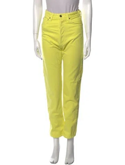 Pre-owned Agolde Straight Leg Pants In Yellow