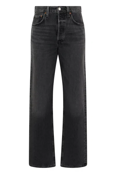Agolde Straight-leg Cotton Jeans In Black