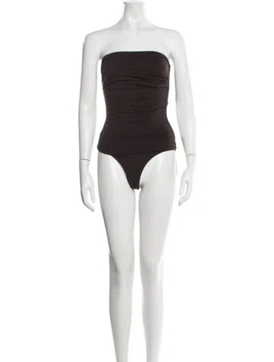 Pre-owned Agolde Strapless Bodysuit In Black