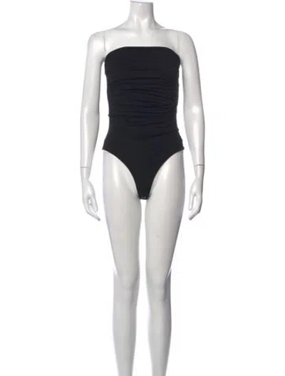 Pre-owned Agolde Strapless Bodysuit In Black
