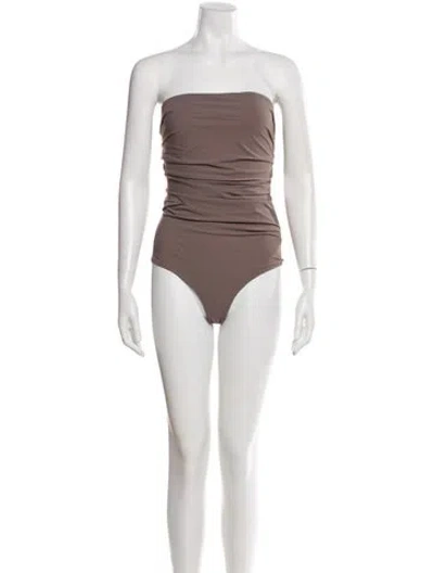 Pre-owned Agolde Strapless Bodysuit In Brown
