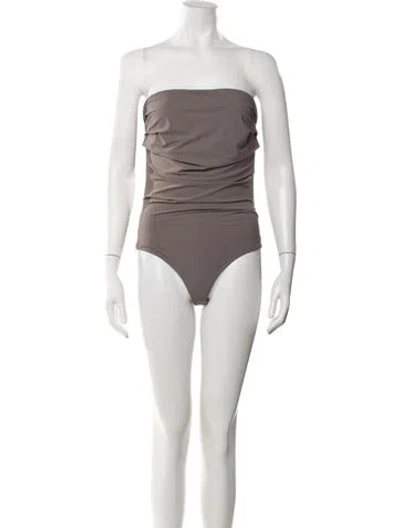 Pre-owned Agolde Strapless Bodysuit In Neutral