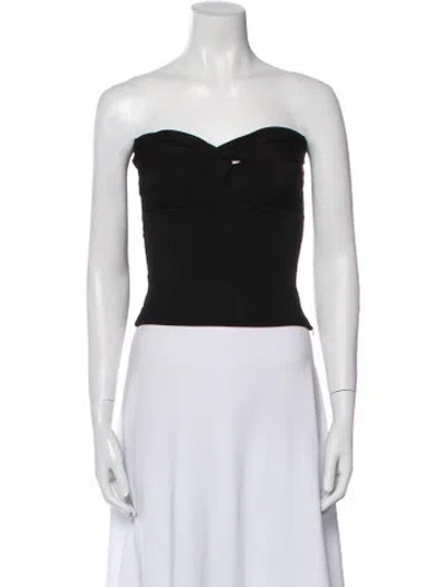 Pre-owned Agolde Strapless Crop Top In Black