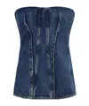 Agolde Strapless Denim Cover-up In Blue
