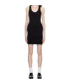 Agolde Stretch Ribbed-knit Dress In Black