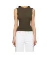 Agolde Stretch Ribbed-knit Vest In Green