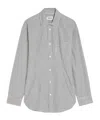 Agolde Cinched Stripe-pattern Long-sleeve Cotton Shirt In Multi