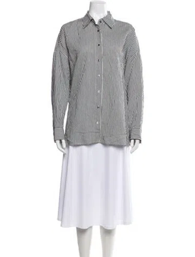 Pre-owned Agolde Striped Long Sleeve Button-up Top In Multi
