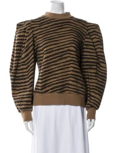Pre-owned Agolde Striped Mock Neck Sweater In Neutral