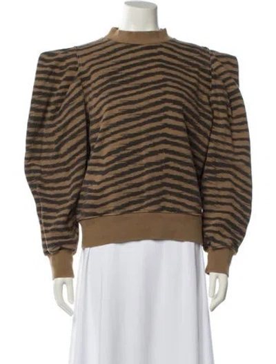 Pre-owned Agolde Striped Mock Neck Sweatshirt In Brown