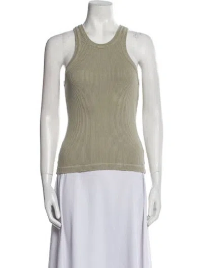 Pre-owned Agolde Striped Scoop Neck Top In Neutral